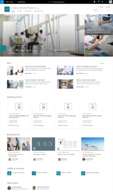 Contoso Market Research – SharePoint Communications Sites in Office 365